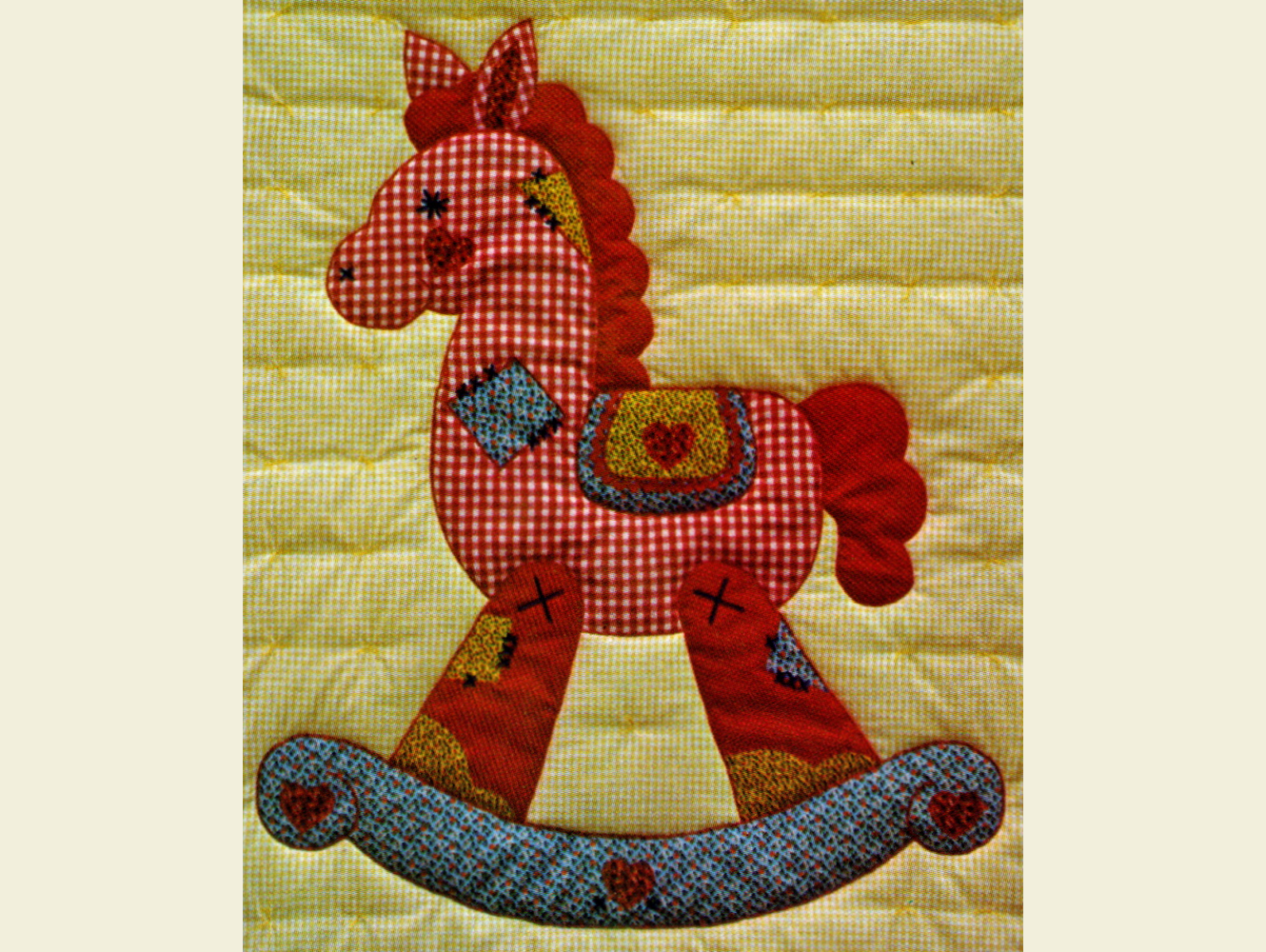 Vintage Quilt Pattern Cute & Adorable Rocky Horse Easy Applique Baby / Crib Quilt - PDF Instant Digital Download