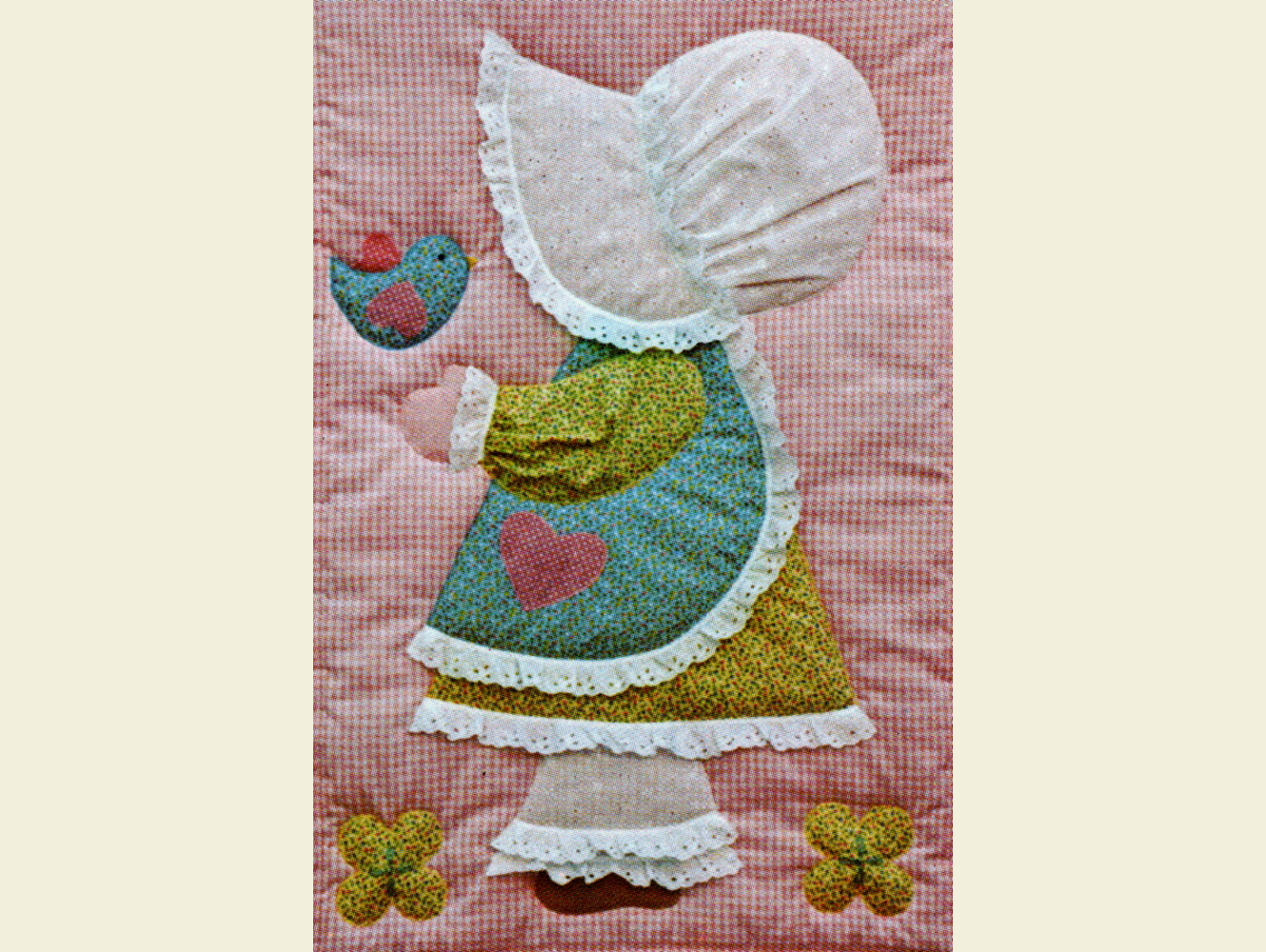 Vintage Quilt Pattern Cute & Adorable Amy Sue Sunbonnet Easy Applique Baby / Crib Quilt - PDF Instant Digital Download