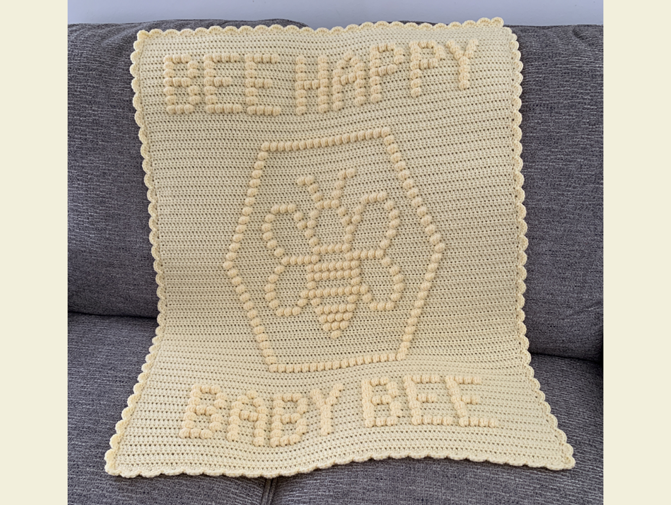 Crochet Baby Blanket - Bee Happy Baby Bee - Fast & Easy - INSTANT DOWNLOAD
