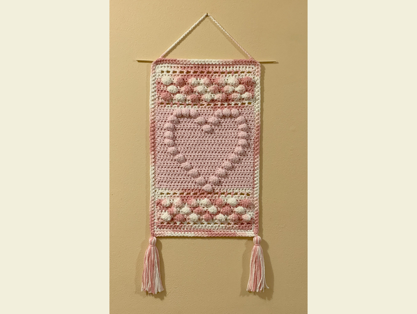 Crochet Pattern Wall Hanging Be My Valentine Heart Design INSTANT DOWNLOAD