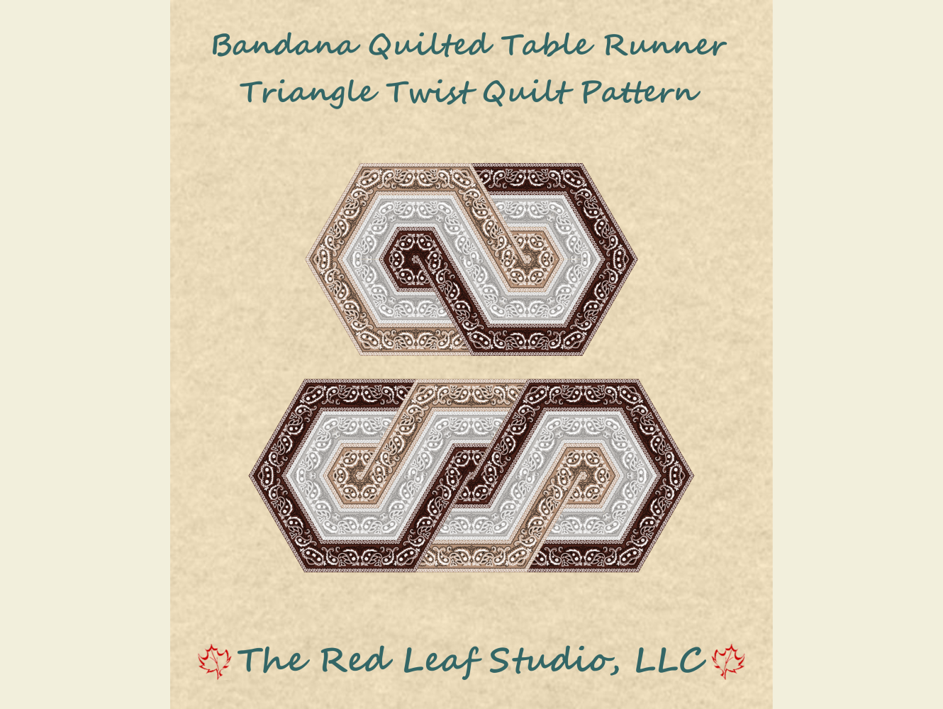 Bandana Quilted Table Runner - Bandana Triangle Twist Quilt Pattern - INSTANT DOWNLOAD