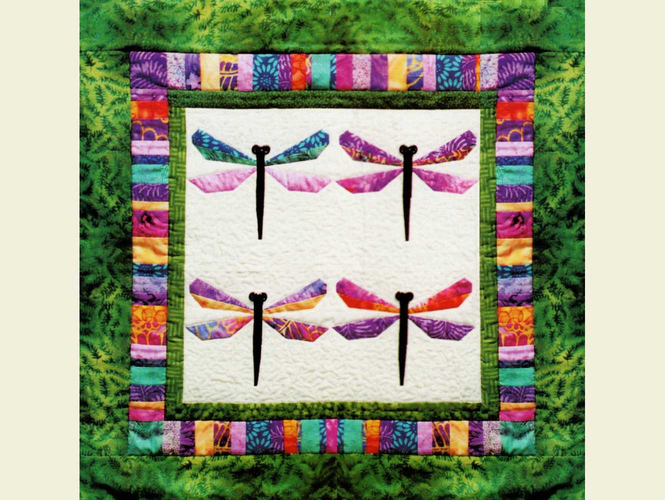 Vintage Quilt Pattern Bali Dragonfly - Instructions Include Both A Wall Hanging And A Pillow - PDF Instant Digital Download