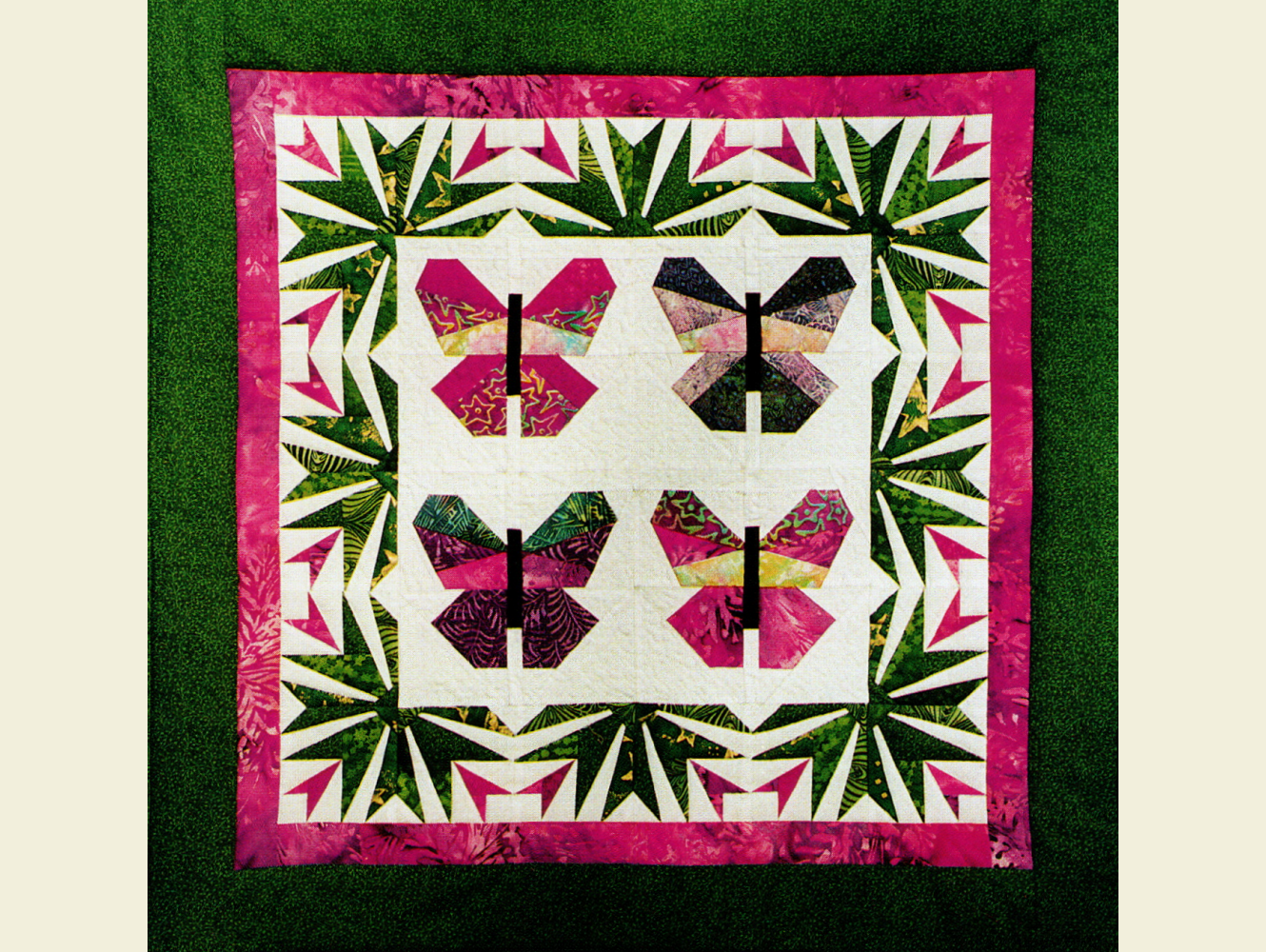 Vintage Quilt Pattern Bali Butterfly Wall Hanging - PDF Instant Digital Download
