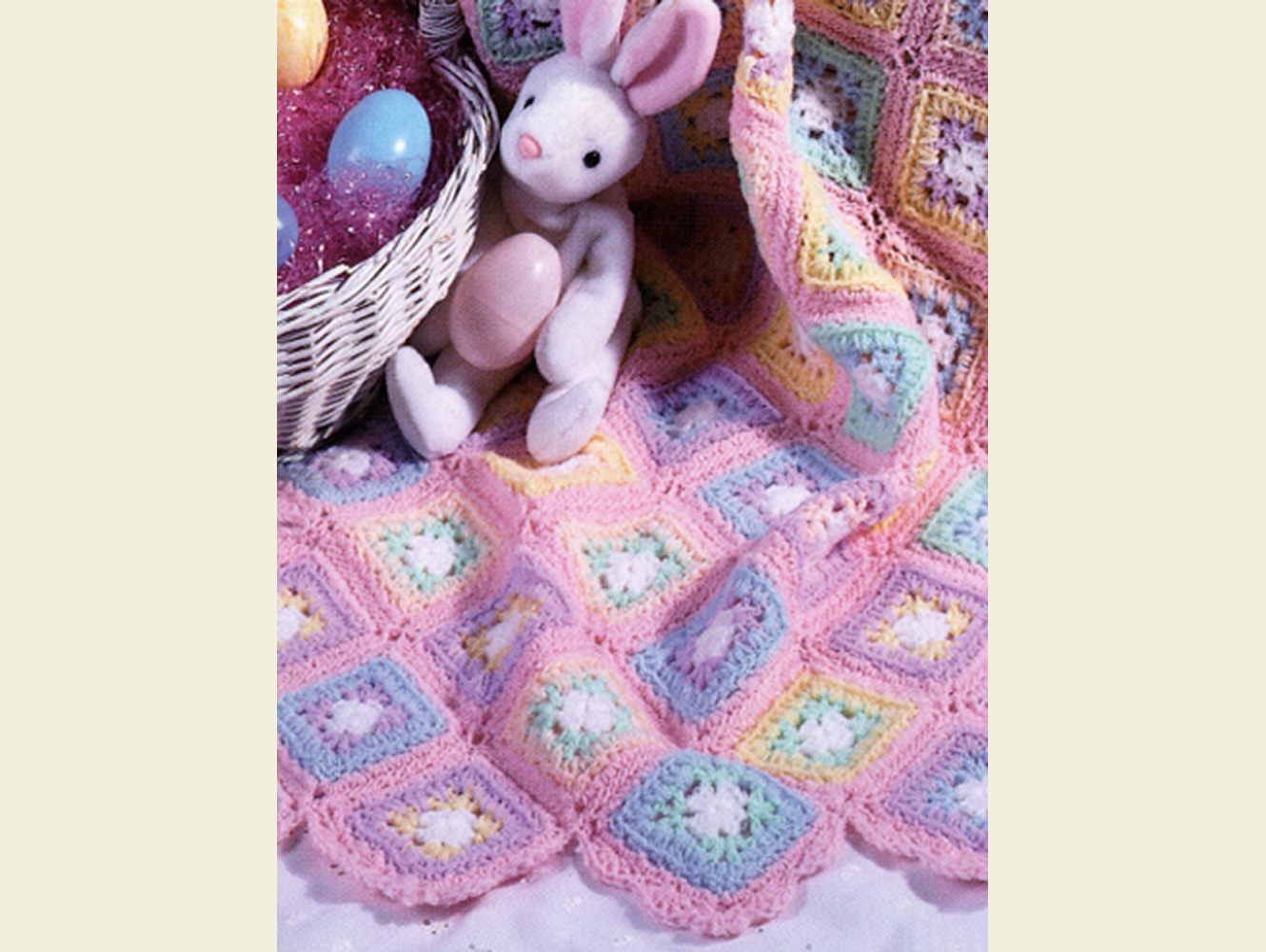 Vintage Crochet Pattern Baby / Crib Blanket / Afghan - Block-By-Block Baby Afghan #2 - PDF Instant Digital Download