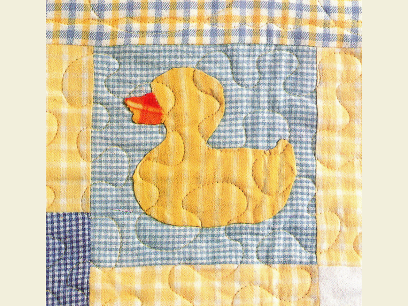 Vintage Quilt Pattern Ducky Love Baby / Crib Quilt - Includes Applique Duck Templates - PDF Instant Digital Download