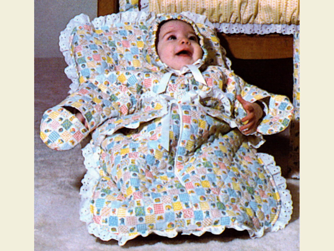 Vintage 6-in-1 Baby Boutique Quilt Pattern - Adorable Quilt, Seat Cover, Sacque, Organizer, Diaper Tote, Clutch Toy - PDF Instant Digital Download
