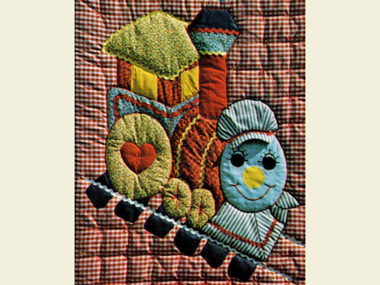 Vintage Quilt Pattern Cute & Adorable Chuggy Choo Choo Easy Applique Baby / Crib Quilt - PDF Instant Digital Download