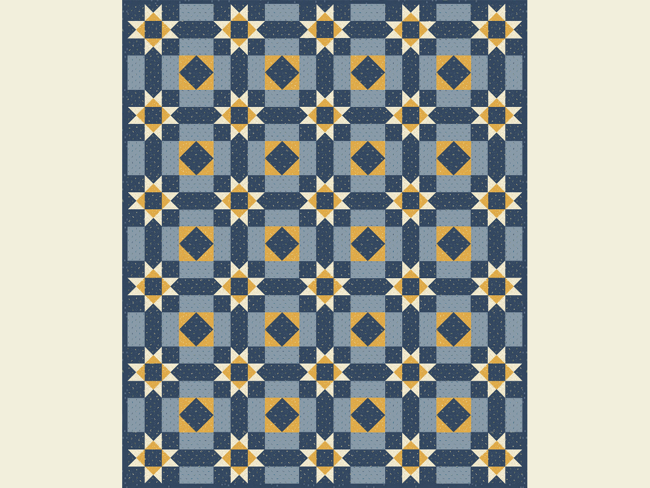 Vintage Stars and Squares Quilt Pattern - INSTANT DOWNLOAD
