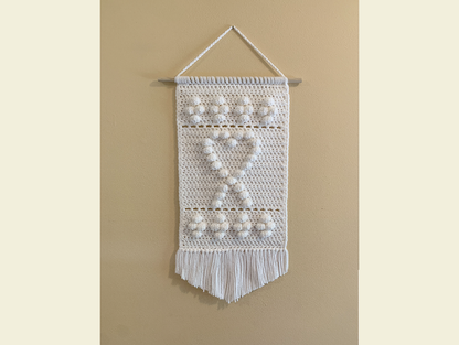 Crochet Pattern Wall Hanging Cancer Awareness Heart Ribbon Crochet DIY Design INSTANT DOWNLOAD