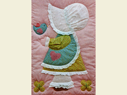 Vintage Quilt Pattern Cute & Adorable Amy Sue Sunbonnet Easy Applique Baby / Crib Quilt - PDF Instant Digital Download