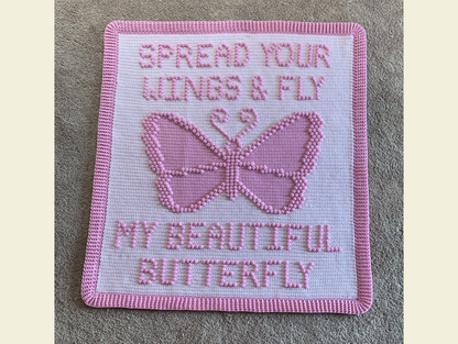 Crochet Blanket / Afghan Pattern - Butterfly Bobble Stitch - Spread Your Wings & Fly My Beautiful Butterfly - INSTANT DOWNLOAD