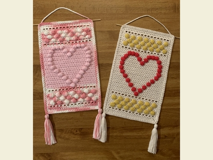 Crochet Pattern Wall Hanging Be My Valentine Heart Design INSTANT DOWNLOAD