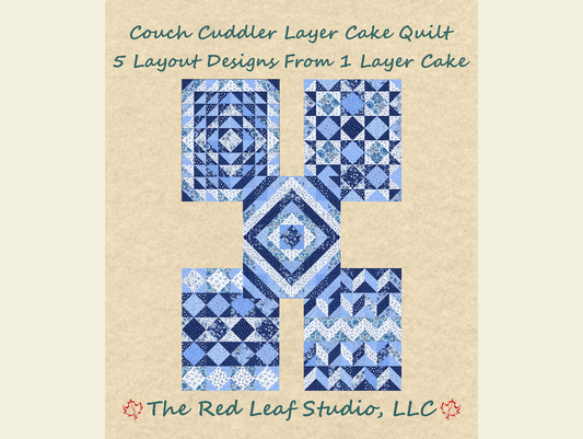 Fast, Easy & Fun Couch Cuddler Layer Cake Quilt Pattern - 5 Designs - INSTANT DOWNLOAD