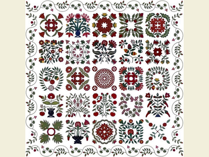 Mary Mannakee Style Baltimore Album Quilt - Applique Machine Mary Mannakee Style Baltimore Album Quilt - Applique Machine