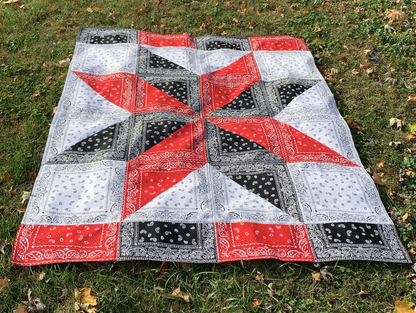 Big Block Bandana Quilt Pattern - Big Block Star Quilt Pattern - INSTANT DOWNLOAD