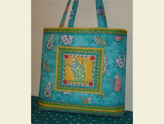 Country Kitty Cats Quilted Tote Bag - Pattern with Fabric Kit