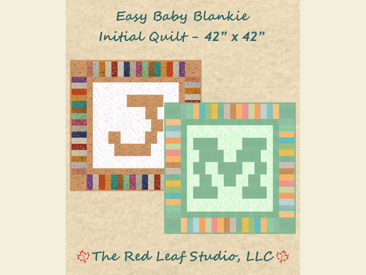 Easy Baby Crib Monogram Quilt - Quilt Pattern - INSTANT DOWNLOAD