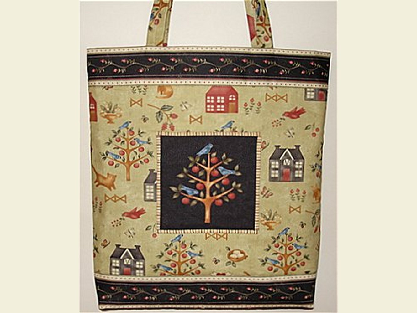 Country Folk Art Quilted Tote Bag - Pattern with Fabric Kit