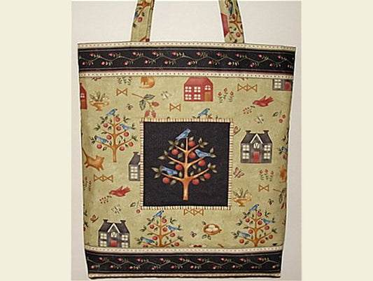 Country Folk Art Quilted Tote Bag - Pattern with Fabric Kit