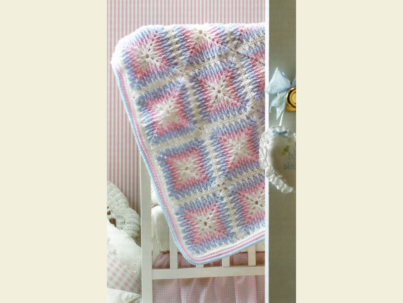 Vintage Crochet Pattern Baby / Crib Blanket / Afghan - Block-By-Block Baby Afghan #1 - PDF Instant Digital Download
