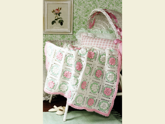 Vintage Crochet Pattern Baby / Crib Blanket / Afghan - Block-By-Block Baby Afghan #3 - PDF Instant Digital Download