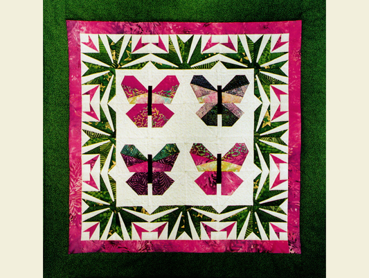 Vintage Quilt Pattern Bali Butterfly Wall Hanging - PDF Instant Digital Download