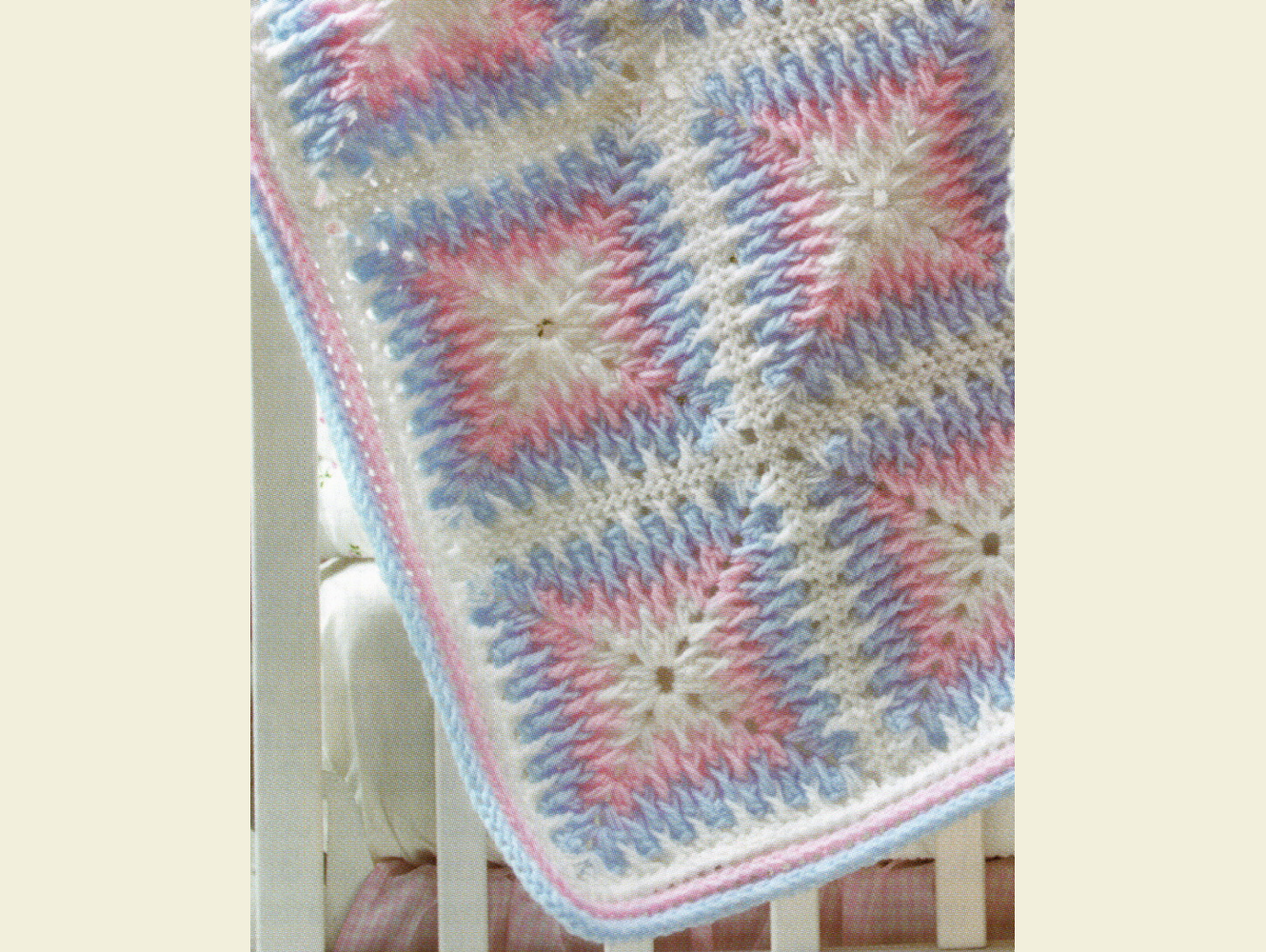 Vintage Crochet Pattern Baby / Crib Blanket / Afghan - Block-By-Block Baby Afghan #1 - PDF Instant Digital Download