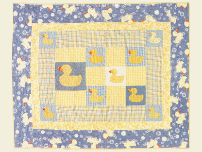Vintage Quilt Pattern Ducky Love Baby / Crib Quilt - Includes Applique Duck Templates - PDF Instant Digital Download
