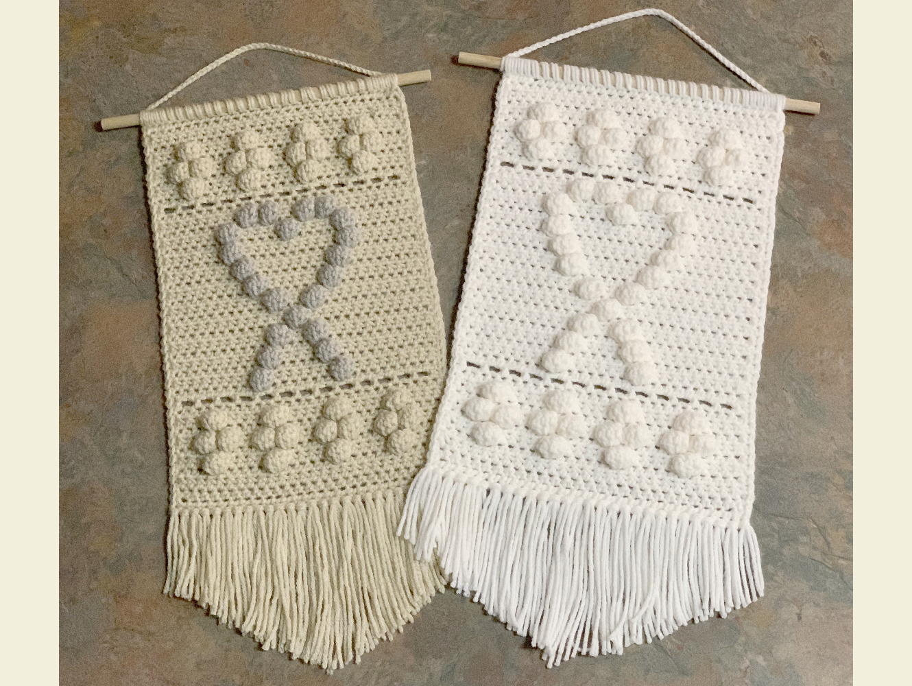 Crochet Pattern Wall Hanging Cancer Awareness Heart Ribbon Crochet DIY Design INSTANT DOWNLOAD
