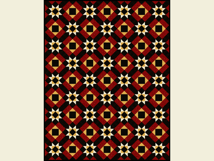 Vintage Stars and Squares Quilt Pattern - INSTANT DOWNLOAD