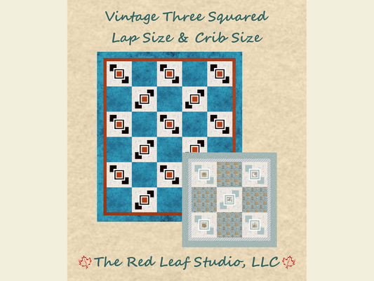 Vintage Three Squared Quilt Pattern - INSTANT DOWNLOAD